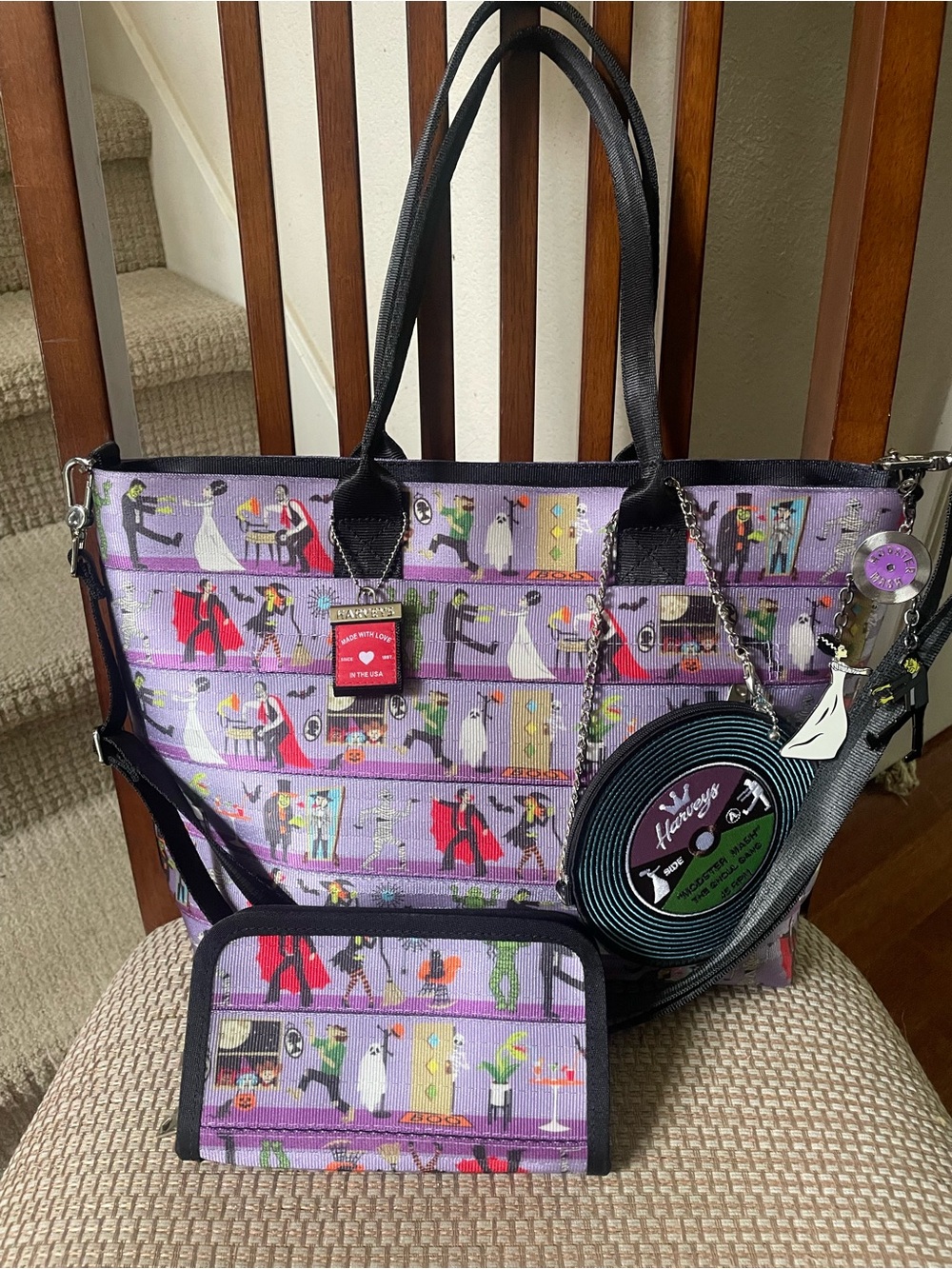 Harveys Monster Mash Medium Streamline Tote with Matching Wallet